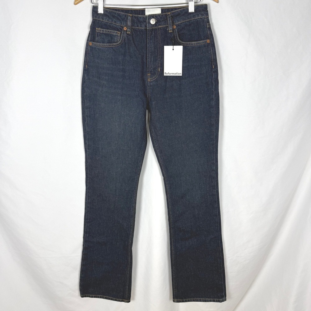 NWT Reformation Blair High Rise Baby Bootcut Jeans Dark Wash Size 27